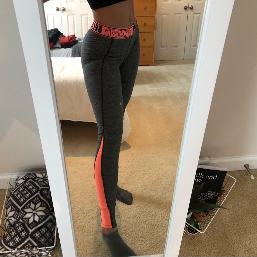 Gray and Pink Workout Leggings
